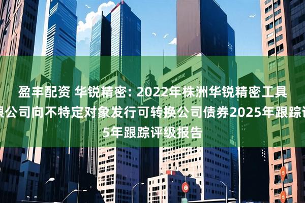 盈丰配资 华锐精密: 2022年株洲华锐精密工具股份有限公司向不特定对象发行可转换公司债券2025年跟踪评级报告