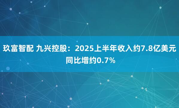 玖富智配 九兴控股：2025上半年收入约7.8亿美元 同比增约0.7%